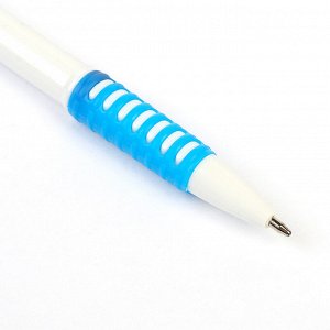 Ручка шариковая Calligrata, 0.7 мм, корпус белый, с резиновым держателем, МИКС