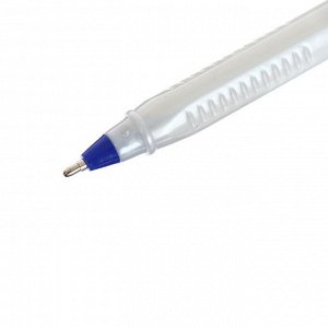Ручка шариковая, 1.0 мм, стержень синий, корпус серый треугольный