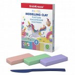 Пластилин 6цв 144г ErichKrause Pastel + 2 белых, со стеком 50641
