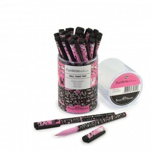 Ручка шариковая FunWrite «Розовые котята», контур, узел 0.5 мм, синие чернила, матовый корпус Silk Touch