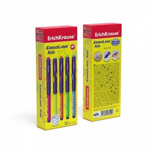 ERICH KRAUSE Ручка шариковая Ultra Glide ErgoLine Kids, эргономичный грип, узел 0.7 мм, чернила синие, длина письма 1500 метров, микс