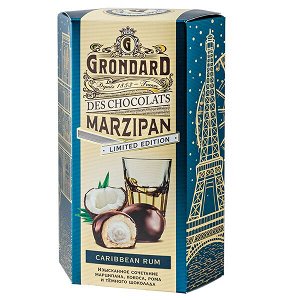Конфеты GRONDARD МАРЦИПАН с кокосовой начинкой и ромом 140 г 1 уп. х 10 шт.