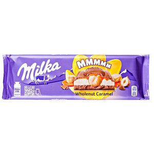 Шоколад Милка Wholenut Caramel 300 г 1уп.х 12 шт.