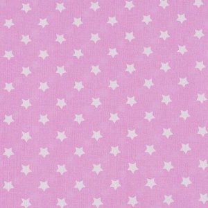 Ткань поплин 150 см 390/2 Звездочки цвет розовый
