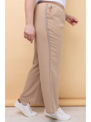Брюки РУТ Летние брюки кюлоты длиной 7/8 из коллекции ЛЕТО 2020 выполнены из тонкого натурального костюмного полотна с эластаном. Брюки имеют высокую посадку, пояс полностью собран на широкую резину. 