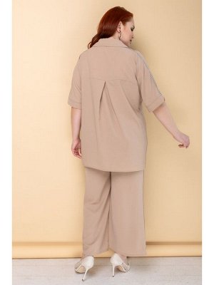 Брюки РУТ Летние брюки кюлоты длиной 7/8 из коллекции ЛЕТО 2020 выполнены из тонкого натурального костюмного полотна с эластаном. Брюки имеют высокую посадку, пояс полностью собран на широкую резину. 