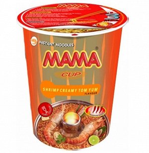 Лапша тайская ТМ Мама со вкусом Кремовый Том Ям стакан 70 гр