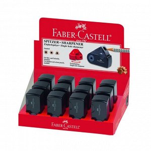 Точилка Faber-Castell с контейнером Sleeve-мини, 1 отверстие, чёрный