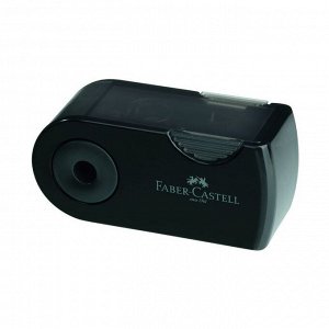 Точилка Faber-Castell с контейнером Sleeve-мини, 1 отверстие, чёрный