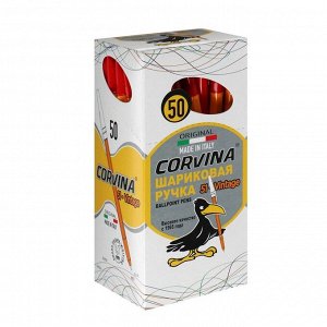 Ручка шариковая Corvina "51 Vintage" красные чернила, узел 1,0 мм, желтый корпус