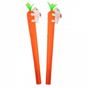 Ручка гелевая-прикол «Морковь с зайкой»