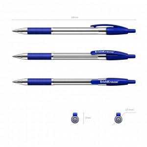 Ручка шариковая автоматическая Erich Krause R-301 Classic Matic &amp; Grip, стержень синий, 1.0 мм