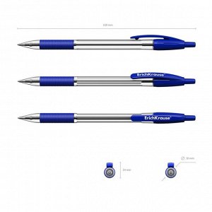 Ручка шариковая автоматическая Erich Krause R-301 Classic Matic 1.0, синяя, блистер