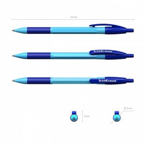 Ручка шариковая автоматическая Erich Krause R-301 Neon Matic & Grip, стержень синий 0,7 мм, корпус МИКС (4 цвета)
