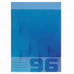 Тетрадь А4, 96 листов в клетку Calligrata &quot;Однотонная&quot;, обложка мелованный картон, блок №2, белизна 75% (серые листы), синяя