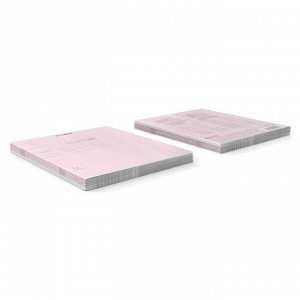Тетрадь 12 листов в клетку "Классика с линовкой", обложка мелованный картон, блок офсет, розовая