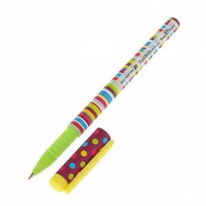 Ручка шариковая FunWrite «Полоски», узел 0.5 мм, синие чернила, матовый корпус Silk Touch