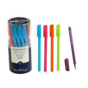 Ручка шариковая SlimWrite Special, узел 0.5 мм, синие чернила, матовый корпус Silk Touch, МИКС