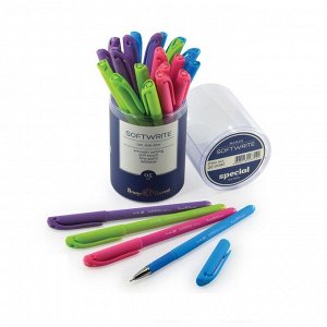Ручка шариковая SoftWrite Special, узел 0.5 мм, синие чернила на масляной основе, матовый корпус Silk Touch, МИКС