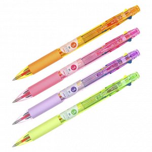 Ручка шариковая автомат MunHwa "Hi-Color 3" 3цвета 0,7мм, корпус микс HC3