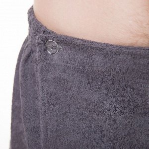 Килт(юбка) мужской махровый, с карманом, 70х150 тёмно-серый