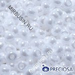 Бисер 46102 Чешский Preciosa 10/0, Непрозрачный Радужный OL, Белый, Круглый, (УТ0003210)