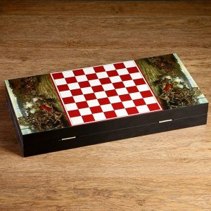 Набор: нарды+шашки "Бой казаков на реке", 50х25х7.2 см, в коробке