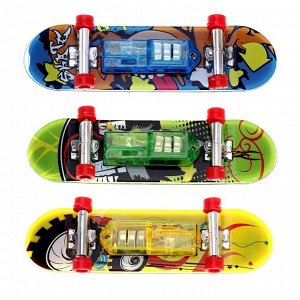 Пальчиковый скейтборд «Флип», с аксессуарами, со световой эффект, МИКС