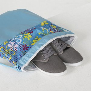 Мешок для обуви, отдел на шнурке, цвет голубой