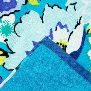 Полотенце пляжное велюровое Bradley 80х170 см, синий, хлопок 100%, 500 г/м2