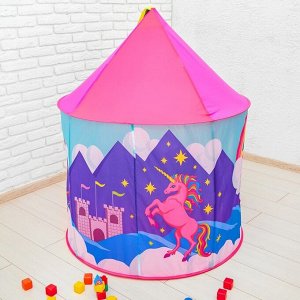 Палатка детская игровая "Единорог и радуга" 104*104*134 см
