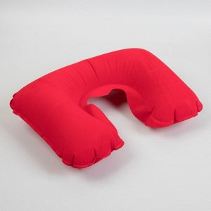 Подушка для шеи дорожная, надувная, 42 ? 27 см, цвет красный