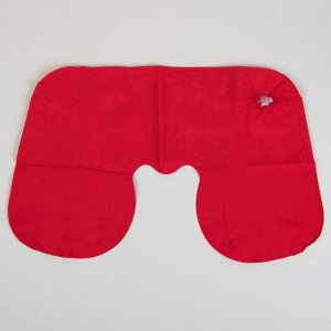 Подушка для шеи дорожная, надувная, 42 ? 27 см, цвет красный