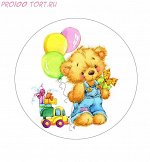 Вафельная картинка на торт Детский праздник №7 (d-14.5см)
