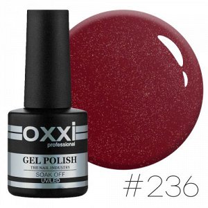 Гель лак Oxxi № 236(красно-малиновый, микроблеск)