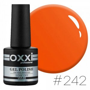 Гель лак Oxxi № 242(яркий оранжевый, неоновый)