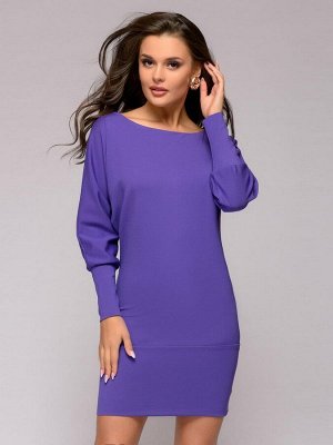 Платье фиолетовое длины мини с рукавами "летучая мышь"