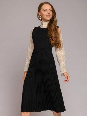 Платье черное вязаное без рукавов