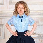 Блузка Соль&amp;Перец короткий рукав с брошью 34
