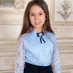 Блузка Соль&amp;Перец длинный рукав с брошью