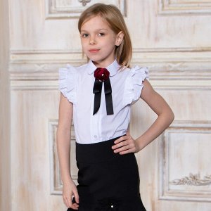 Блузка Соль&Перец короткий рукав с брошью арт. SP3543