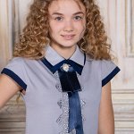 Блузка Соль&amp;Перец короткий рукав с брошью