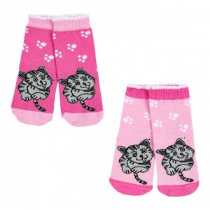 Носки Talha Кошечка с тормозами для девочки Цвет: розовый