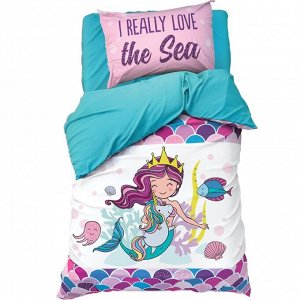 Постельное бельё 1.5 сп Really mermaid 143*215 см, 150*214 см, 50*70 см -1 шт,100% хл, бязь