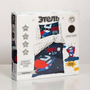 Постельное бельё «Этель» 1.5 сп Super hero 143*215 см, 150*214 см, 50*70 см -1 шт,100% xл, бязь