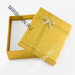 Подарочная Коробочка для Украшений, с Бантом, Цвет: Золото, Размер: 9х7х3см, (УТ100019215)