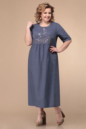 Платье Linia-L Б-1789 светлая вышивка