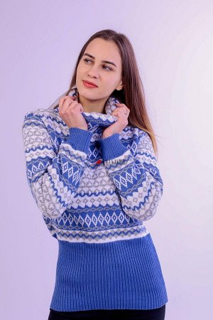 Женский свитер вязаный с хомутом. s-046