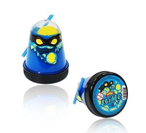 Игрушка ТМ "Slime "Ninja" арт.S130-1 2 в 1 смешивай цвета, синий и желтый, 130 г. "боится холода"