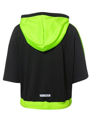 Свитшот с капюшоном для девочки  Цвет:зеленый неон